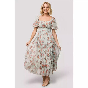 Baltic Born Annabeth Midi Dress | Eucalyptus Floral Size SS